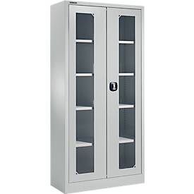 Schäfer Shop Select Mehrzweckschrank MSI-ST 2409, mit Sichtfenster, 4 Zwischenböden, B 950 x T 400 x H 1935 mm, Stahl & 