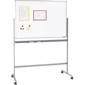 Schäfer Shop Select Mobiel whiteboard, met draaibaar bord, met 4 zwenkwielen, 900 x 1200 mm