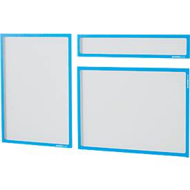 Schäfer Shop Select Mobiles Whiteboard, 2-seitig nutzbar, weiß lackiert, drehbare Tafel, 4 Lenkrollen, H 900 x B 1200 mm + 3-teiliges Magnetrahmenset