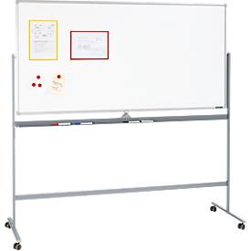 Schäfer Shop Select Mobiles Whiteboard, mit drehbarer Tafel, mit 4 Lenkrollen, 1200 x 1800 mm