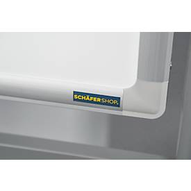 Schäfer Shop Select Mobiles Whiteboard, mit drehbarer Tafel, mit 4 Lenkrollen, 900 x 1200 mm