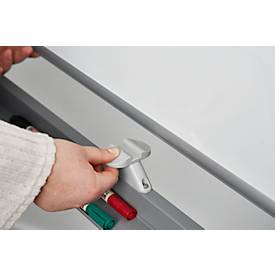 Schäfer Shop Select Mobiles Whiteboard, mit drehbarer Tafel, mit 4 Lenkrollen, 900 x 1800 mm