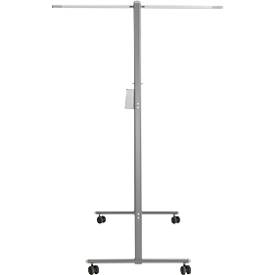Schäfer Shop Select Mobiles Whiteboard, um 360° drehbare Tafel, weiß lackiert, Ablageschale, 4 Lenkrollen, B 1200 x H 900 mm