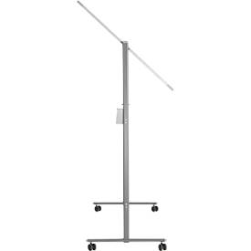 Schäfer Shop Select Mobiles Whiteboard, um 360° drehbare Tafel, weiß lackiert, Ablageschale, 4 Lenkrollen, B 1200 x H 900 mm