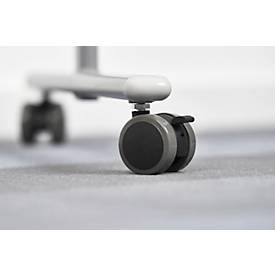 Schäfer Shop Select Mobiles Whiteboard, um 360° drehbare Tafel, weiß lackiert, Ablageschale, 4 Lenkrollen, B 1800 x H 1200 mm