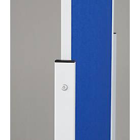 Schäfer Shop Select Moderationstafel SH MT 121, mobil, beidseitig verwendbar, B 1200 x H 1500 mm, Filz, Aluminium & Metall, blau-weiß