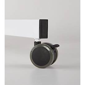 Schäfer Shop Select Moderationstafel SH MT 121, mobil, beidseitig verwendbar, B 1200 x H 1500 mm, Filz, Aluminium & Metall, blau-weiß