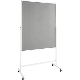 Schäfer Shop Select Moderationstafel SH MT 121, mobil, beidseitig verwendbar, B 1200 x H 1500 mm, Filz, Aluminium & Metall, grau