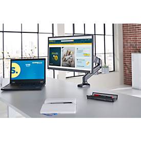 Schäfer Shop Select Monitorarm MX8-112, für 1 Display bis 32″ & bis 8 kg, neig-/schwenk-/drehbar, höhenverstellbar, Kabelführung, VESA, Tischklemme