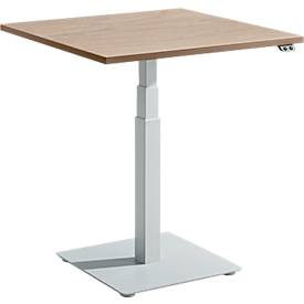 Schäfer Shop Select Monosäulen-Beistelltisch Start Off, elektrisch höhenverstellbar, B 800 x T 800 mm, Eiche-Dekor