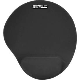 Schäfer Shop Select Mousepad, ergonomisch, Gel-Handgelenkauflage, B 225 x T 245 x H 21 mm, Stoffoberfläche, schwarz