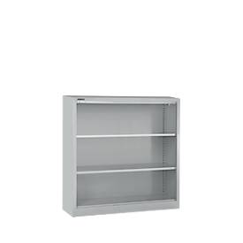 Schafer Shop Select MS iCONOMY stalen boekenkast, 3 OH, B 1200 x D 400 x H 1215 mm, blank aluminium 