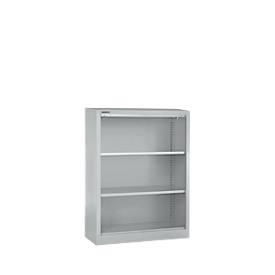 Schafer Shop Select MS iCONOMY stalen boekenkast, 3 OH, B 800 x D 400 x H 1215 mm, blank aluminium R