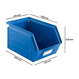 Schäfer Shop Select open fronted storage bin, steel, L 238 x W 149 x H 128 mm, 3,5 l, 8 kg, RAL 5015 (sky blue)