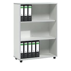 Schäfer Shop Select Open kast MOXXO IQ, hout, 3 vakken, 3 ordnerhoogten, B 801 x D 362 x H 1115 mm, lichtgrijs
