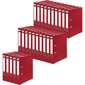 Schäfer Shop Select Ordner, DIN A4, Rückenbreite 50 mm, 25 Stück, Polypropylen und Recyclingpapier, dunkelrot