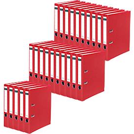 Schäfer Shop Select Ordner, DIN A4, Rückenbreite 50 mm, 25 Stück, Polypropylen und Recyclingpapier, rot
