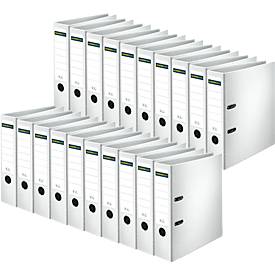 Schäfer Shop Select Ordner, DIN A4, Rückenbreite 80 mm, 20 Stück, Polypropylen und Recyclingpapier, weiß