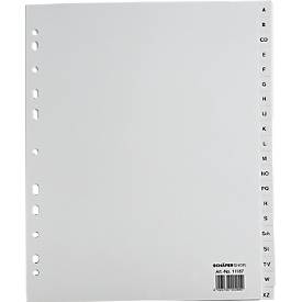 Schäfer Shop Select Ordnerregister, für DIN A4, alphabetisch, 20 Fächer, Polypropylen, grau