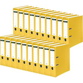 Schäfer Shop Select ordners, DIN A4, rugbreedte 80 mm, 20 stuks, polypropeen en gerecycled papier, geel