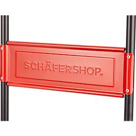 Schäfer Shop Select Plattformwagen 110L, faltbar, Stahl pulverbeschichtet, PUR-Räder, B 485 x T 710 x H 1000 mm, bis 220 kg, schwarz/rot