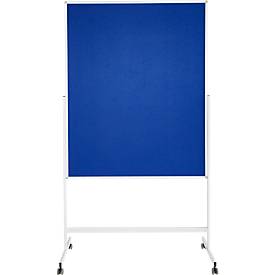 Schäfer Shop Select presentatiebord SH MT 121 - mobiel - aan beide zijden te gebruiken - B 1200 x H 1500 mm - vilt - aluminium &amp; metaal - blauw-wit