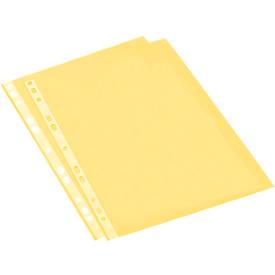 Schäfer Shop Select Prospekthüllen, DIN A4, genarbt, oben offen, dokumentenecht, 25 Stück, gelb