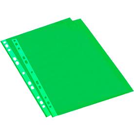 Schäfer Shop Select Prospekthüllen, DIN A4, genarbt, oben offen, dokumentenecht, 25 Stück, grün