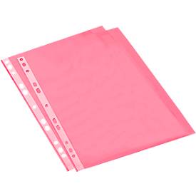 Schäfer Shop Select Prospekthüllen, DIN A4, genarbt, oben offen, dokumentenecht, 25 Stück, rot