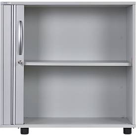 Schäfer Shop Select Querrollladenschrank LOGIN, 2 Ordnerhöhen, abschließbar, B 800 x T 420 x H 744 mm, lichtgrau