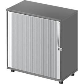 Schäfer Shop Select Querrollladenschrank LOGIN, 2 Ordnerhöhen, abschließbar, B 800 x T 420 x H 788 mm, graphit