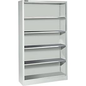 Schäfer Shop Select Regal AS 2409, mit 4 höhenverstellbaren Fachböden, B 950 x T 400 x H 1935 mm, Stahlblech, lichtgrau