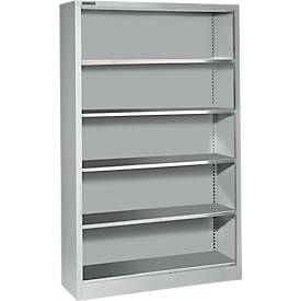 Schäfer Shop Select Regal AS 2412, mit 4 höhenverstellbaren Fachböden, B 1200 x T 400 x H 1935 mm, Stahlblech, weißaluminium RAL 9006