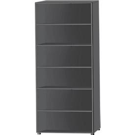 Schäfer Shop Select Regal, B 800 x T 420 x H 2240 mm, 6 OH & 5 Fachböden, graphit