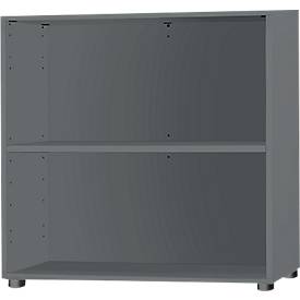 Schäfer Shop Select Regal, B 800 x T 420 x H 726 mm, 2 OH & 1 Fachboden, graphit