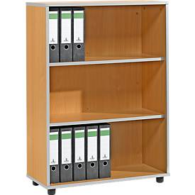 Schäfer Shop Select Regal MOXXO IQ, Holz, 3 Fächer, 3 OH, B 801 x T 362 x H 1115 mm, Buche-Dekor