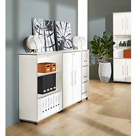 Schäfer Shop Select Regal MOXXO IQ, Holz, 3 Fächer, 3 OH, B 801 x T 362 x H 1115 mm, weiß