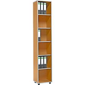 Schäfer Shop Select Regal MOXXO IQ, Holz, 6 Fächer, 6 OH, B 401 x T 362 x H 2168 mm, Buche-Dekor 