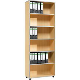 Schäfer Shop Select Regal MOXXO IQ, Holz, 6 Fächer, 6 OH, B 801 x T 362 x H 2168 mm, Ahorn-Dekor