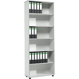 Schäfer Shop Select Regal MOXXO IQ, Holz, 6 Fächer, 6 OH, B 801 x T 362 x H 2168 mm, lichtgrau