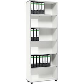 Schäfer Shop Select Regal MOXXO IQ, Holz, 6 Fächer, 6 OH, B 801 x T 362 x H 2168 mm, weiß 