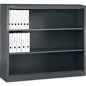 Schäfer Shop Select Regalschrank MS, 3 OH, B 1200 x T 400 x H 1215 mm, Stahlblech, Basaltgrau