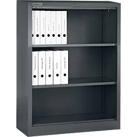 Schäfer Shop Select Regalschrank MS, 3 OH, B 800 x T 400 x H 1215 mm, Stahlblech, Basaltgrau