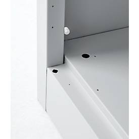 Schäfer Shop Select Regalschrank MS, 3 OH, B 950 x T 400 x H 1215 mm, Stahlblech, Weißaluminium