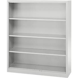 Schäfer Shop Select Regalschrank MS, 4 OH, B 1200 x T 400 x H 1584 mm, Stahlblech, weißaluminium