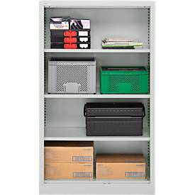Schäfer Shop Select Regalschrank MS, 4 OH, B 800 x T 400 x H 1584 mm, Stahlblech, lichtgrau