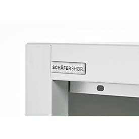Schäfer Shop Select Regalschrank MS, 4 OH, B 800 x T 400 x H 1584 mm, Stahlblech, lichtgrau