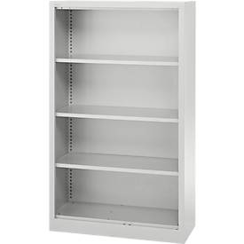 Schäfer Shop Select Regalschrank MS, 4 OH, B 800 x T 400 x H 1584 mm, Stahlblech, weißaluminium