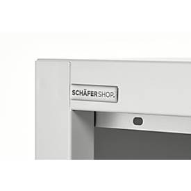 Schäfer Shop Select Regalschrank MS, 4 OH, B 800 x T 400 x H 1584 mm, Stahlblech, weißaluminium