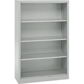 Schäfer Shop Select Regalschrank MS, 4 OH, B 950 x T 400 x H 1584 mm, Stahlblech, lichtgrau